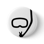 diving goggles and snorkel pinback buttons