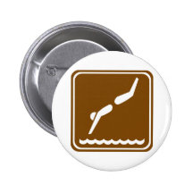 Diving Highway Sign Pinback Buttons