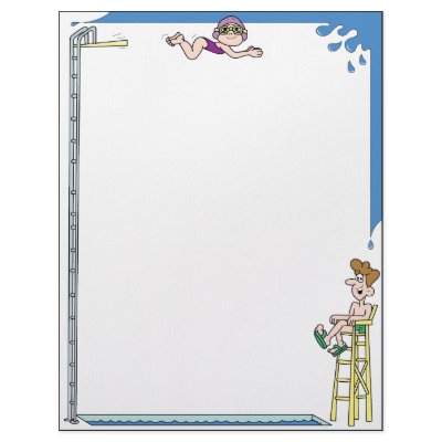 Diving in the Pool Letterhead by stationeryshop