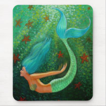 Diving Mermaid Mouse Pads