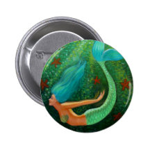 Diving Mermaid Pinback Buttons