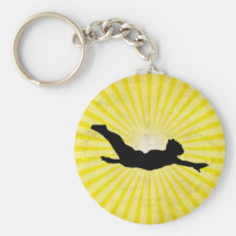 Diving; yellow key chain