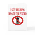 Divorce Breakup No Man Symbol  I Got The Ring Greeting Cards