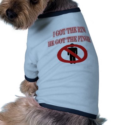 Divorce Breakup No Man Symbol  I Got The Ring Pet T-shirt by DesignsbySylvia