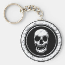 DIVOTTED CHROME SKULL KEY CHAINS