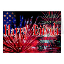Diwali american fireworks card