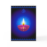 Diwali Decorative Glowing Lamp Greeting Card