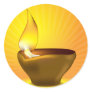 Diwali Diya - Oil lamp for dipawali celebration Round Stickers