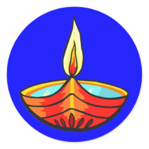 Diwali Festival Lights Round Sticker