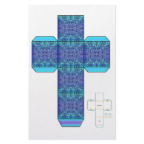 DIY- Blue Doodle Design Box Template Customized Stationery