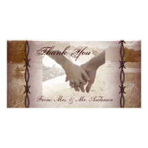 DIY Country Wedding Thank You Photo Card