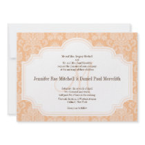 DIY Custom Wedding Invitations Peach Damask