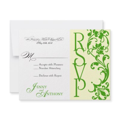 DIY Elegant Simple RSVP in Cream and Emerald by foreverwedding