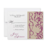 DIY Elegant Simple RSVP in Mauve and Wine Custom Invitation