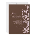 DIY Elegant Simplicity in Chocolate and Pink Custom Invitations