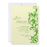 DIY Elegant Simplicity in Emerald and Cream Custom Announcement