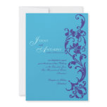 DIY Elegant Simplicity in Sky and Vintage Purple Personalized Announcements