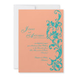 DIY Elegant Simplicity in Teal and Coral Custom Invites