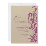 DIY Elegant Simplicity in Wine and Mauve Custom Invitation