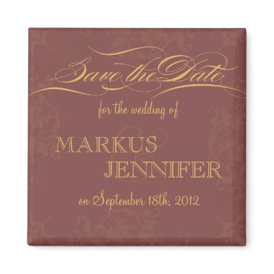DIY Fancy Script Fall Wedding Save the Date Magnet by foreverwedding