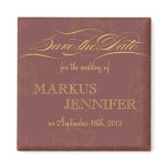 DIY Fancy Script Fall Wedding Save the Date Magnet