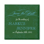 DIY Forest Green & Sky Blue Save the Date Magnet