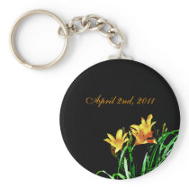 DIY Gold Lily Date Keychain