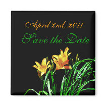 DIY Gold Lily Save the Date Magnet
