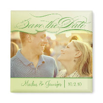 DIY Green Photo Save the Date Magnet