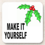 DIY Make It Yourself Christmas Berries Party Beverage Coasters