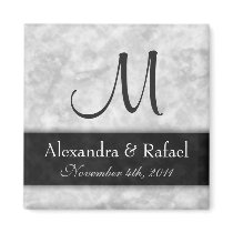 DIY Marble Wedding Fridge Magnet