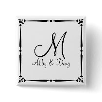DIY Monogram template with decorative border Buttons