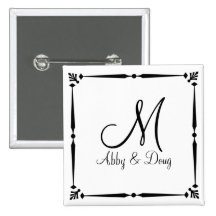DIY Monogram template with decorative border Buttons
