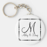 DIY Monogram template with decorative border Key Chain