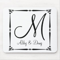 DIY Monogram template with decorative border Mousepads
