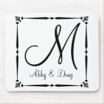 DIY Monogram template with decorative border Mousepads