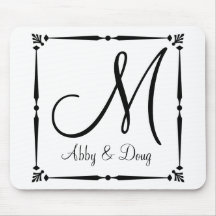 DIY Monogram template with decorative border Mousepads