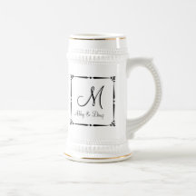 DIY Monogram template with decorative border Mugs