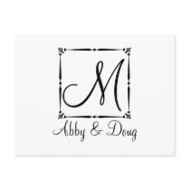 DIY Monogram template with decorative border Postcard