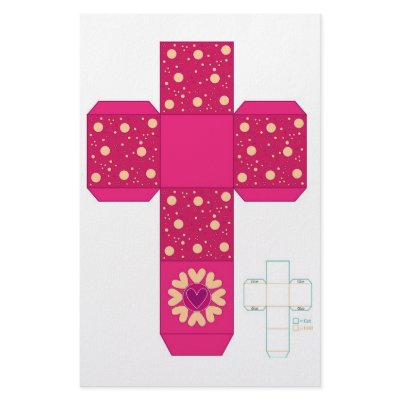DIY- Pink Heart Box Template Stationery Design by karanta