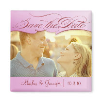 DIY Pink Photo Save the Date Magnet