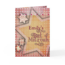 DIY Polka Dot Colourful Bat Mitzvah design Greeting Card