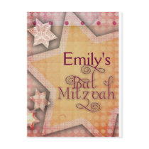 DIY Polka Dot Colourful Bat Mitzvah design Postcards