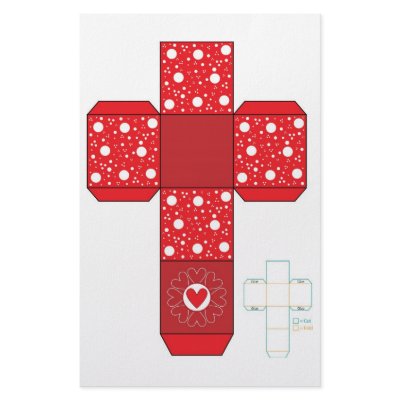 DIY- Red Heart Box Template Custom Stationery by karanta