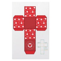 DIY- Red Heart Box Template Custom Stationery