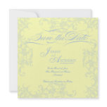 DIY Script Save the Date in Buttercream and Blue