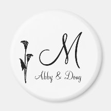 DIY Tulip logo with monogram Fridge Magnet