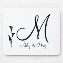 DIY Tulip logo with monogram Mousepads