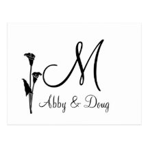 DIY Tulip logo with monogram Post Cards