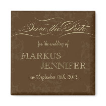 DIY Vintage Chocolate & Cocoa Save the Date Magnet